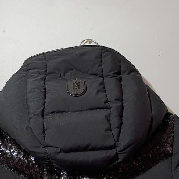 Mackage Adina Down Long Winter Coat With Sequins! Gorgeous!! Size Small Black - Picture 5 of 9